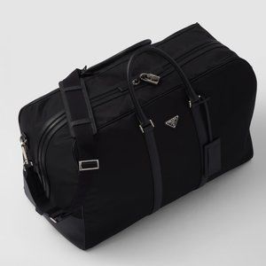 Prada Black Re-Nylon and Tassuto+Saffi Leather Duffle Bag (USED) - 1